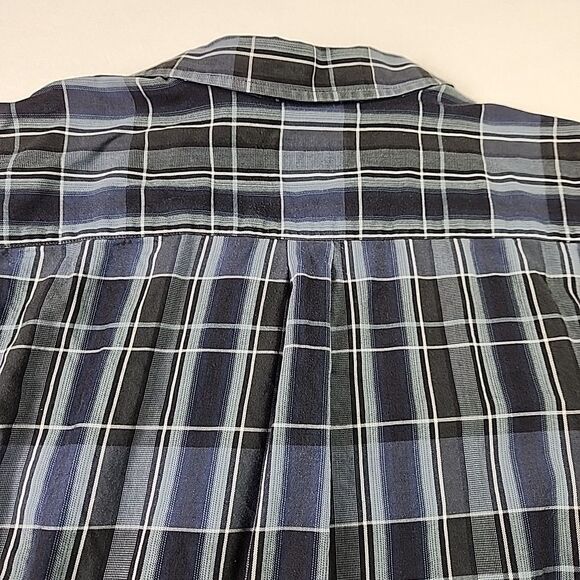 Patagonia Mens Organic Cotton Long Sleeve Button Down Shirt Medium Blue Plaid - Picture 9 of 10